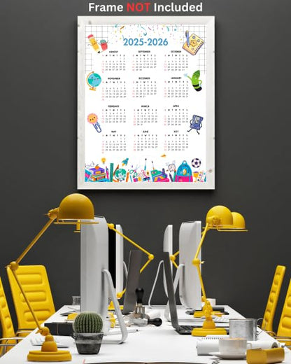 2025-2026 Academic Year One Page Colorful Calendar