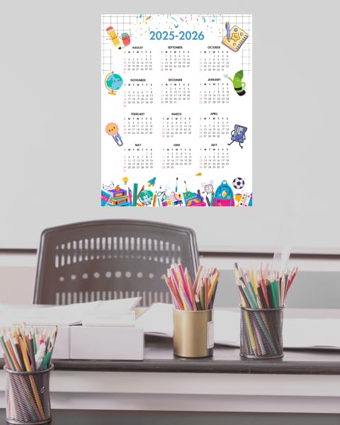 2025-2026 Academic Year One Page Colorful Calendar