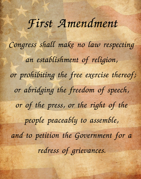First Amendment - Freedom of Speech Vintage Poster