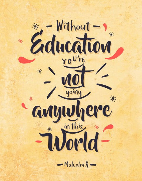 Malcolm X Motivational Poster with Inspirational Quote