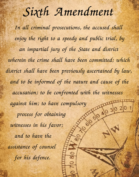 Sixth Amendment - Right to Speedy Trial Vintage Poster