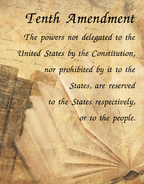 Tenth Amendment - Rights Reserved to States or People Poster