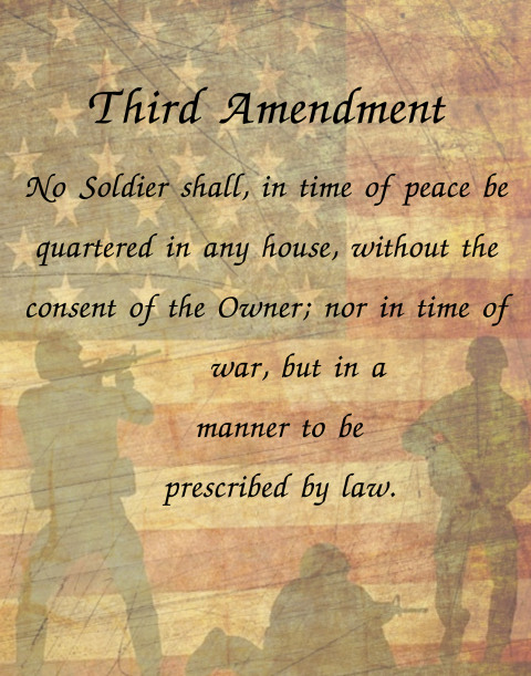 Third Amendment - Quartering of Soldiers Vintage Poster