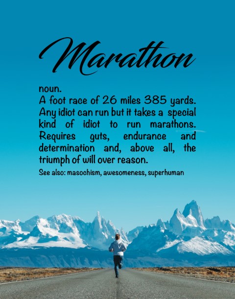 Marathon Funny Running Poster