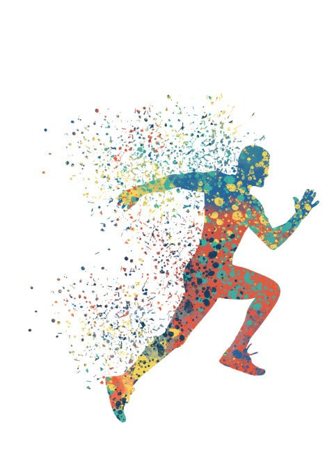 Running Man Colorful Wall Art