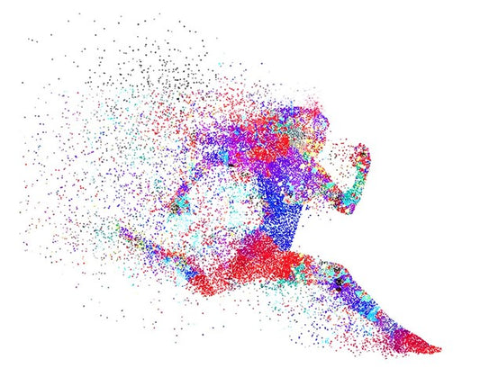 Female Purple Watercolor Running Poster