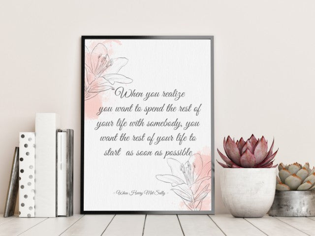 When Harry Met Sally Quote - Unframed Wall Art